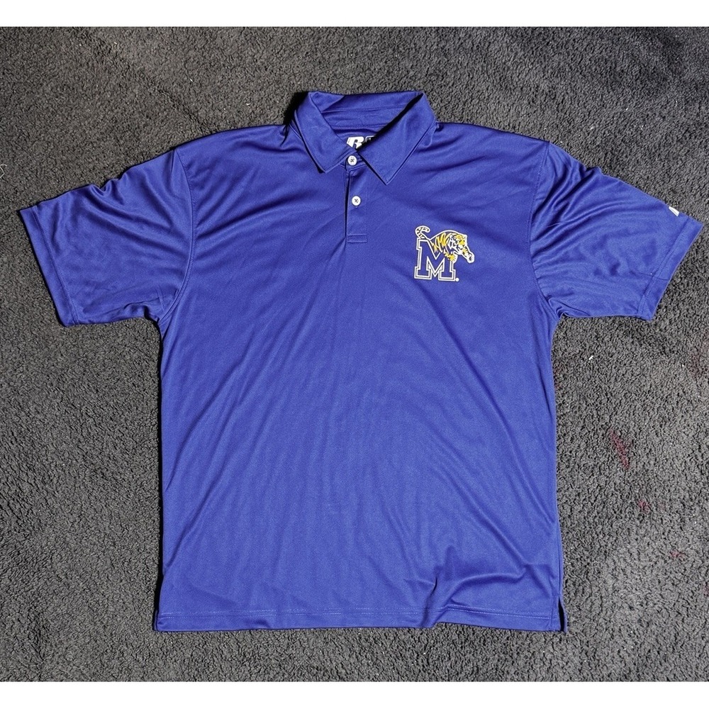 Russel University Of Memphis Dry Fit Polo - Blue - Size L